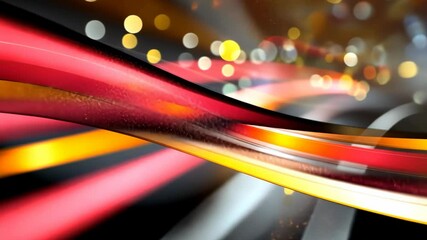 Wall Mural - light trail gentle floating with bokeh light on dark background, innovation futuristic technology ba