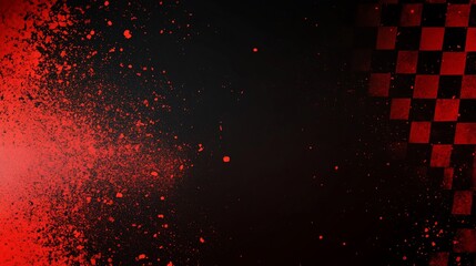 Aufkleber - Abstract red grunge background with checkered flag.