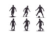 © hmzstuff - Soccer player silhouette. Vector of silhouette set of soccer player kicking the ball