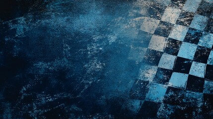 Poster - Grunge racing checkered flag background.