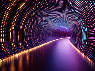 Wall Mural - LED Tunnel 3D Render