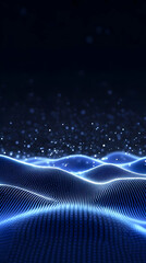 Wall Mural - Abstract Blue Digital Wave Background