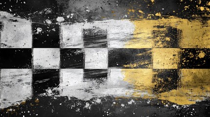 Poster - Checkered flag with grunge texture. (17)