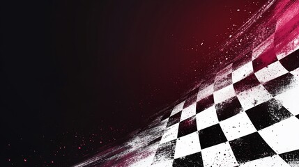 Aufkleber - Checkered flag background with motion blur and grunge texture.