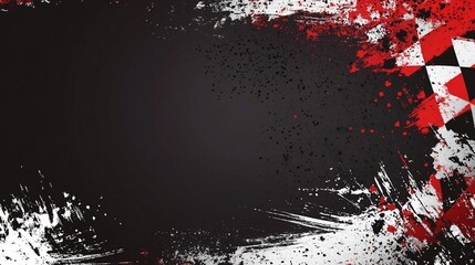 Fototapete - Grunge racing flag background with a dark gray center.
