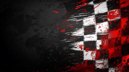 Aufkleber - Checkered flag with motion blur and grunge texture.