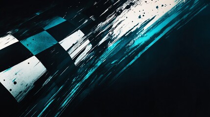 Poster - Abstract checkered flag in motion.