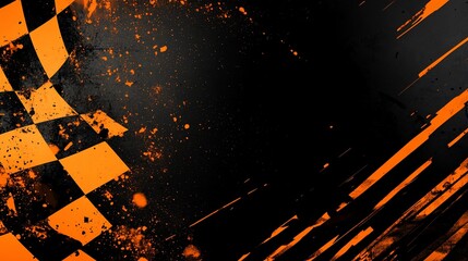 Poster - Checkered flag with grunge texture. (25)
