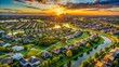© Man888 - Aerial View of Sugar Land, Texas Subdivisions & Green Spaces
