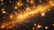 © Jittapon - Shimmering golden glitter and sparkling lights create a mesmerizing cosmic and festive display  The image is filled with a sense of magic wonder and opulence