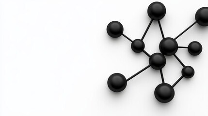 Wall Mural - abstract network connection: black spheres and lines form a complex network, symbolizing connectivit