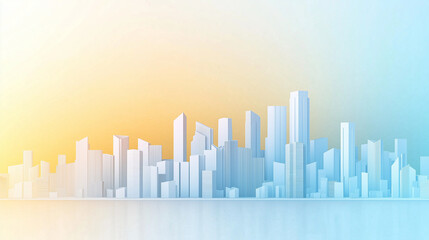 Wall Mural - city skyline, city modeling, skyline of city, 3d model rendering, city landscape	