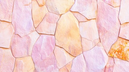 Sticker - Pastel pink and orange stone wall texture.