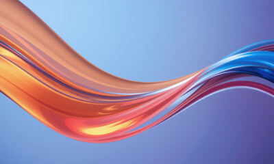 Colorful abstract wave design with smooth gradients in orange and blue, creating dynamic and vibrant visual effect that evokes energy and creativity