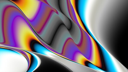 Poster - Exploring the Concept of Abstract Wave Patterns Rendered in Vibrant and Rich Colors