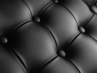 Wall Mural - Black Leather Couch Close Up