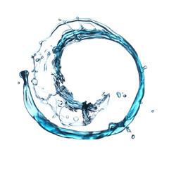 Wall Mural - Blue water splash isolated on white background