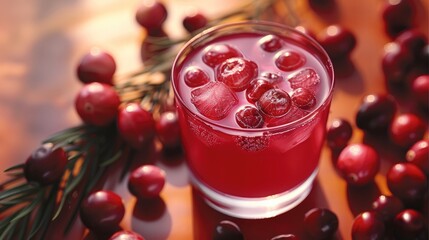 Wall Mural - Hot cranberry juice.