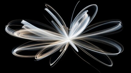 Poster - A burst of light emanating from a central point in space, radiating outward in all directions with light trails, representing the concept of light speed