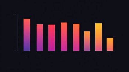Aufkleber - A clean and sharp financial bar graph with colorful bars, displaying growth trends over time on a high-resolution digital screen