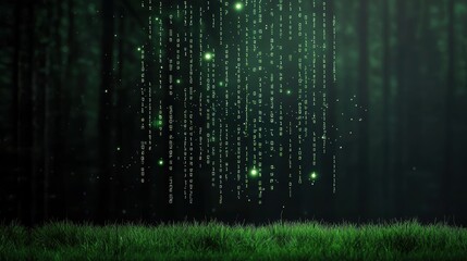 Wall Mural - a minimalist shot of a computer screen with only a few lines of elegant code visible, emphasizing th