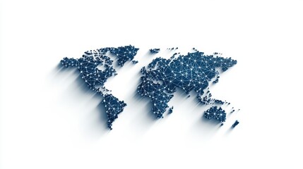 Wall Mural - a graphic illustration of a world map with interconnected nodes representing servers and data center