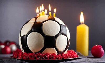 soccer ball shaped birthday cake.