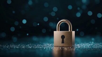 A padlock superimposed on a digital background with binary code and data streams, representing the importance of data security.