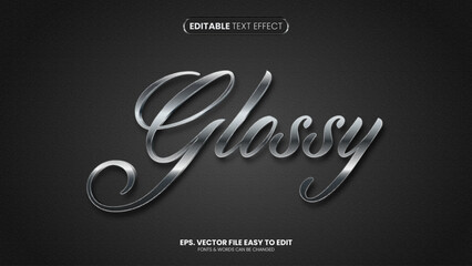 Wall Mural - glossy editable text effect style