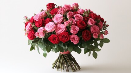 Wall Mural - Pink and Red Roses in Vase