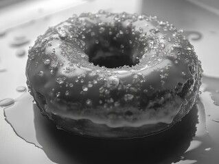 Canvas Print - Frosted Donut on White Plate