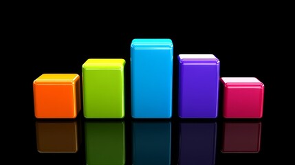 Leinwandbilder - A dynamic and colorful financial bar graph showing positive market trends with a modern tech interface and smooth transitions between data points