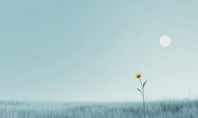 Wall Mural - A single wild flower in the meadow