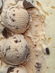 Wall Mural - Three scoops of ice cream on a plate