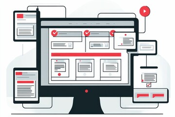 Computer screen displays connected documents.