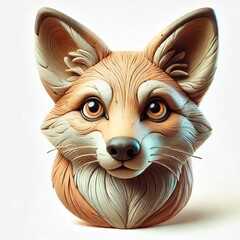 Canvas Print - fox made of plasticine on a white background