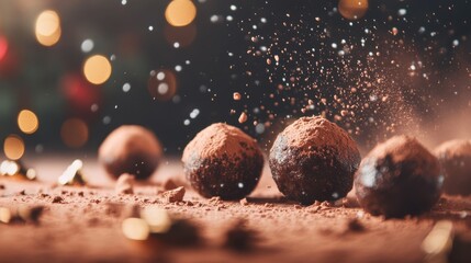 Poster - A warm and happy amateur photo of vegan Christmas truffles