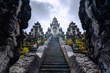 Wall Mural - Bali, Indonesia - October 22, 2024:  The ancient temple called 'Pura Lempuyang Luhur'. One of the oldest and the most revered temple in Bali.