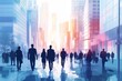© Sergej Gerasimov - Business professionals engaged in discussion about project while walking through urban landscape