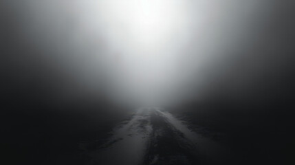 Wall Mural - A foggy road with no cars or people