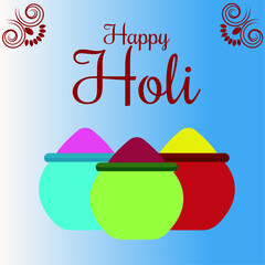 Illustration of colorful Happy Holi. Vector of Indian hindu festival of colors with creative frames and text of holi.