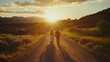 © ANDREI - Romantic couple walking at sunset on coastal path