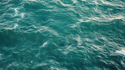 Leinwandbilder - Aerial view of turquoise ocean waves creating a serene background ideal for banners and promotional designs