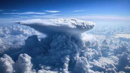 Aufkleber - Dramatic cloud formation under a clear blue sky showcasing powerful atmospheric phenomena and captivating natural beauty