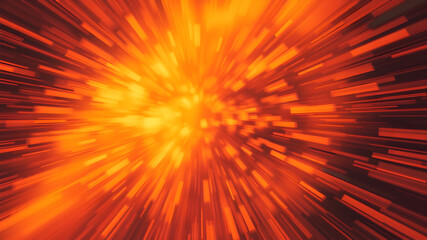 Wall Mural - blurred orange zoom perspective background. abstract soft explosion effect. generative ai