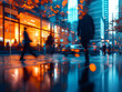 © Cedric - Reflexionen von Menschen und Taxis in einer urbanen, modernen Umgebung