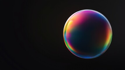 Wall Mural - Glowing soap bubbles isolated on black background. Abstract soapy random spheres 3d brutalism design