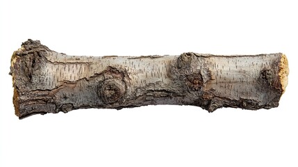 Gray tree branch isolated on white background for design.