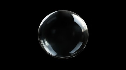 Wall Mural - Glowing soap bubbles isolated on black background. Abstract soapy random spheres 3d brutalism design