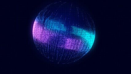 Wall Mural - abstract twisted, cosmic wormhole. technology background. data network. 3d rendering.